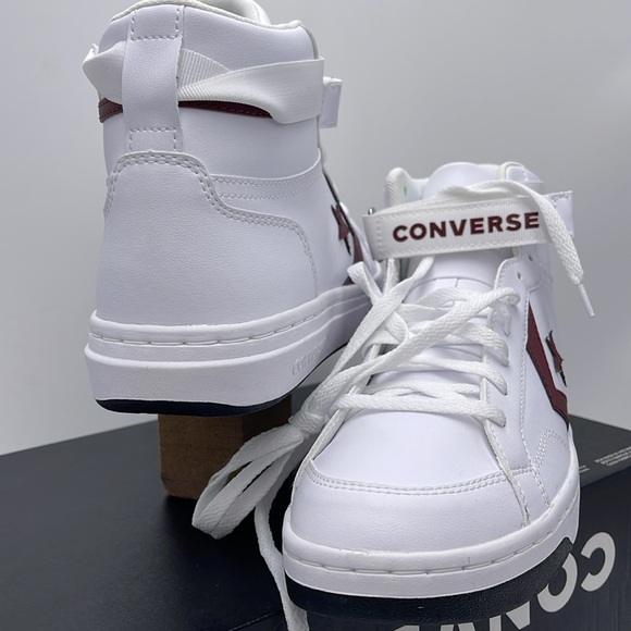 Converse Men’s PRO BLAZE V2 MID WHITE/CHERRY DAZE/WHITE A06627C Sneakers - Picture 9 of 16